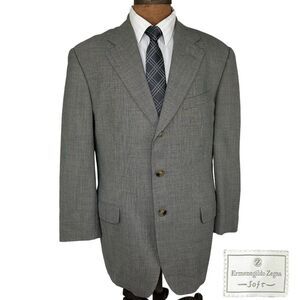 Ermenegildo Zegna Soft Wool Gray Blazer Sport Jacket 42R